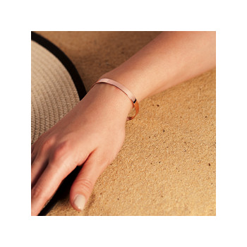 Bracelet jonc poli plaqué or rose 17 cm