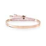 Bracelet jonc plaqué or rose cordon rose