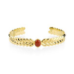 Bracelet jonc plaqué or pierre imitation 60 mm