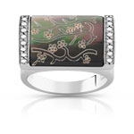 bague argent nacre