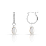 Boucles d&rsquo;oreilles argent 925 zirconia perle de culture