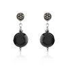 Boucles d'oreilles argent 925 onyx et marcassite