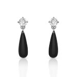 Boucles d'oreilles argent 925 zirconia et laque