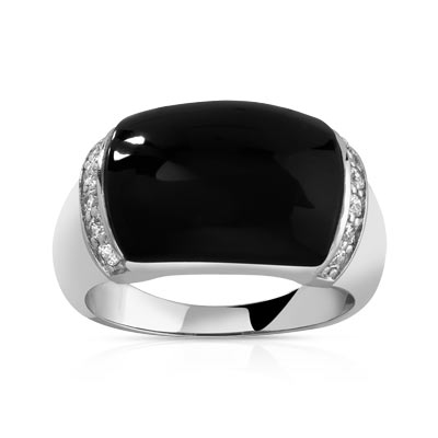 Bague argent 925 onyx et zirconia