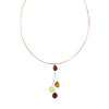 Collier argent 925 cordon acier ambre