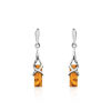 Boucles d'oreilles argent 925 ambre