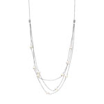 Sautoir argent 925 perles de culture et zirconia