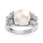 Bague argent 925 perle de culture et zirconia