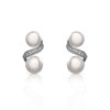 Boucles d'oreilles argent 925 perle de culture et zirconia