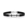 Bracelet argent 925 caoutchouc noir