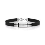 Bracelet argent 925 caoutchouc