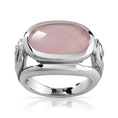Bague argent 925 quartz et zirconia