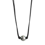 Collier cordon argent 925 perle de culture de Tahiti