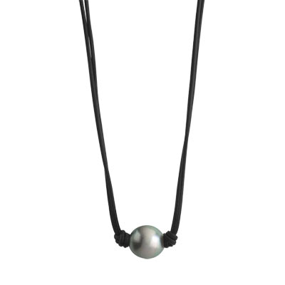 Collier cordon argent 925 perle de culture de Tahiti