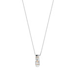 Collier argent 925 diamant ambr&eacute;