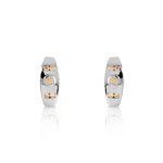Boucles d'oreilles argent 925 diamant ambré
