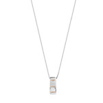 Collier argent 925 diamant ambr&eacute;