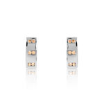 Boucles d&rsquo;oreilles argent 925 diamant ambr&eacute;