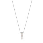 Collier argent 925 diamant ambr&eacute;