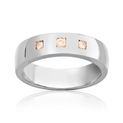 Bague argent 925 diamant ambré