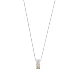 Collier argent 925 diamant ambr&eacute;