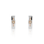 Boucles d&rsquo;oreilles argent 925 diamant ambr&eacute;