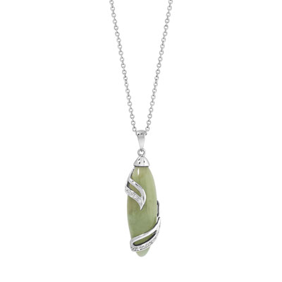 Collier argent jade zirconias 45 cm