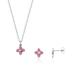 Parure collier boucles oreilles argent 925 zirconia