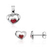 Parure boucles d'oreilles et pendentif argent 925 émail