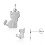 Parure boucles d&rsquo;oreilles et pendentif argent 925