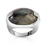 Bague argent 925 labradorite zirconia