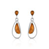 Boucles d'oreilles argent 925 ambre