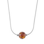 Collier argent 925 ambre