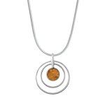 Pendentif argent 925 ambre