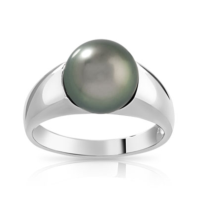 Bague argent perle de culture de tahiti