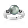 Bague argent 925 perle de culture de Tahiti zirconia