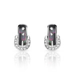 Boucles d&rsquo;oreilles argent 925 nacre zirconia