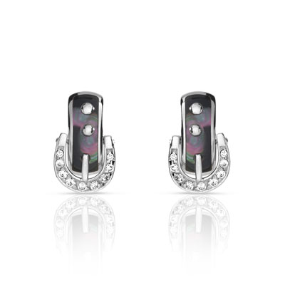 Boucles d'oreilles argent 925 nacre zirconia