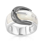 Bague argent 925 nacre