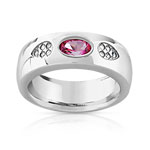 Bague argent 925 topaze rose traitée diamant