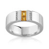 Bague argent 925 citrine diamant