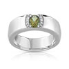 Bague argent 925 topaze verte traitée diamant