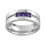 Bague argent 925 am&eacute;thyste diamant