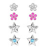 Ensemble de 4 paires boucles d'oreilles argent 925 strass