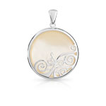 Pendentif argent 925 nacre