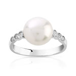 Bague argent 925 perle de culture de Chine zirconia