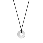 Collier argent 925 cordon coton noir