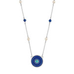 Collier argent 925 lapis lazuli pierre diverse