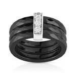 Bague argent 925 c&eacute;ramique diamant