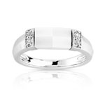 Bague argent 925 c&eacute;ramique diamant